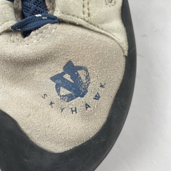 Evolv Skyhawk Rock Climbing Shoes Womens Size 8.5 BLK Blue Cream Leather Lace Up - Picture 7 of 12
